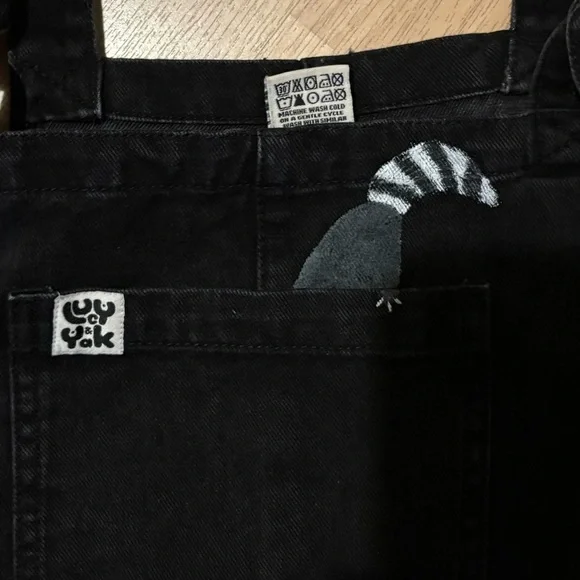 Lucy and Yak Custom Raccoon Hand Painted Overalls 8R